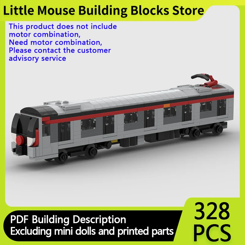 City Car Model MOC Building Bricks Railway Electric Train Carriage Modular Technology Gifts Holiday Assemble Toys Suit Display