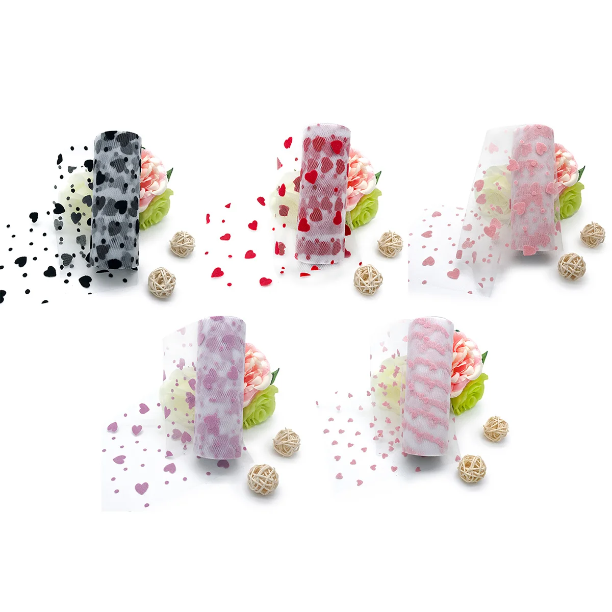 

25yd Lavender Tulle Roll Love Heart Decoration Wedding Party Gift Wrap Banquet DIY Craft Fabric Tulle Spool Gauze Tutu Chair