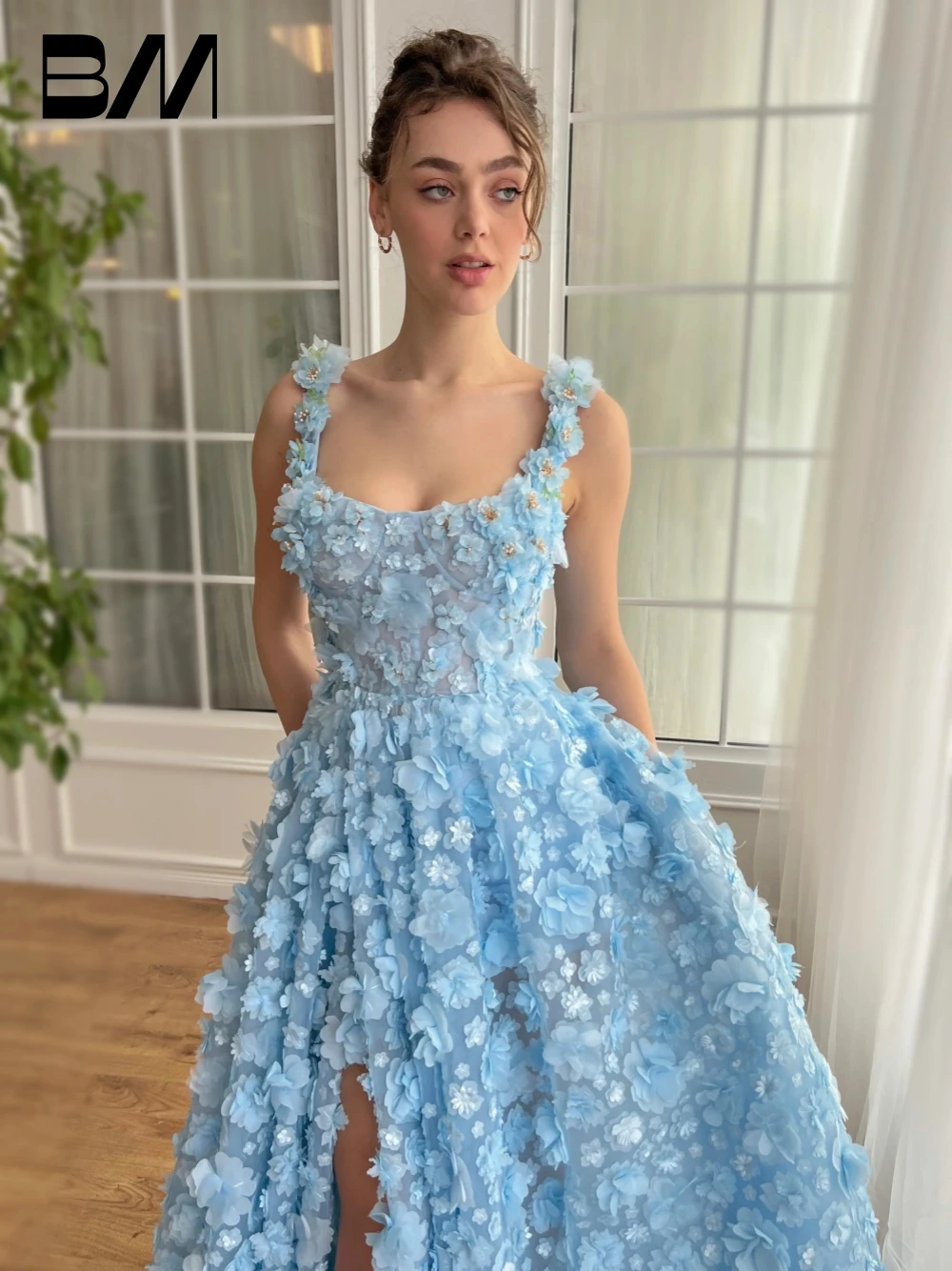 Verträumte Blüte A-Linie Abendkleid Elegantes Abendkleid mit quadratischem Ausschnitt und Schnürung Süßes Damen-Cocktailkleid Maßgeschneiderte Party Couture