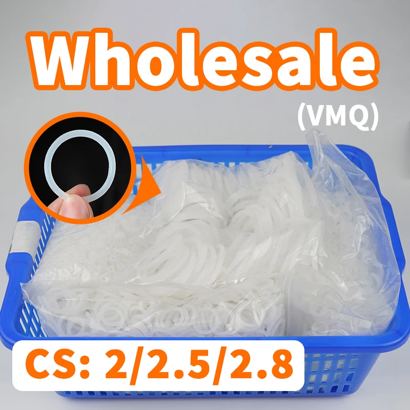 

Thickness 2/2.5/2.8mm CS O-ring wholesale White VMQ silicon rubber gasket seal silicone ring washer rubber elastic free shipping