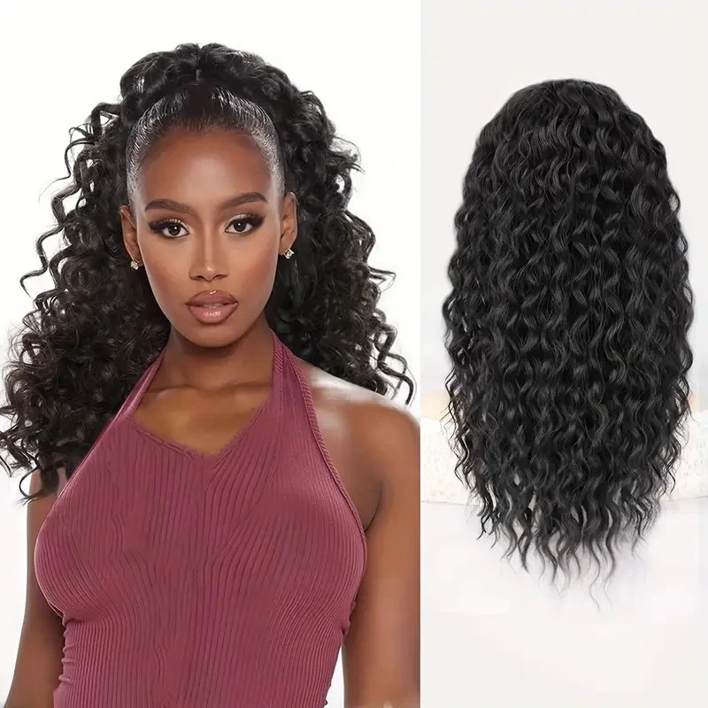 

Puff Hair Extension for Women, Small Curly Fluffy Drawstring Ponytail Hairpiece