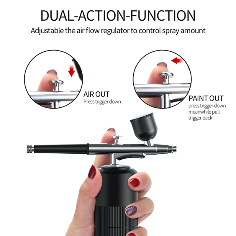 Portable Rechargeable Wireless Airbrush With Compressor Double Action Spray Tools For Face Beauty Nail Art Tattoo