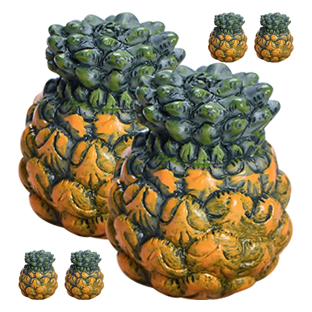 

6pcs Resin Pineapple Models Artificial Fruits Decorative House Photo Props Educational Small Pineapple Ornament Toy