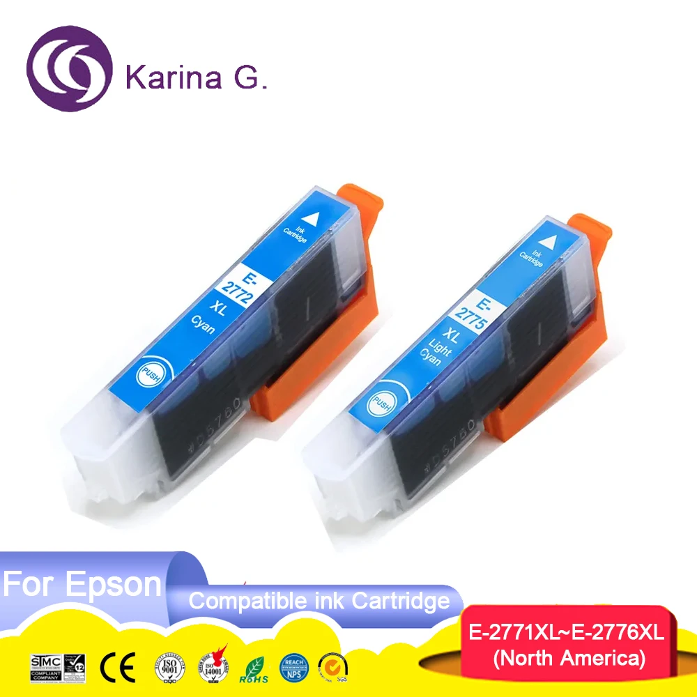 277 T277 277XL T2771 Premium Compatible Color Inkjet Ink Cartridge for Epson EXPRESSION PHOTO XP- 750/760/850/860/950/960 XP-970