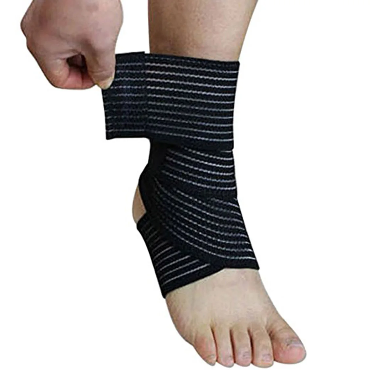 

1pcs Ankle Brace Support Wrap Breathable Anti-Slip Elastic For Running Sports Exercise Protection Black Ankle Strap
