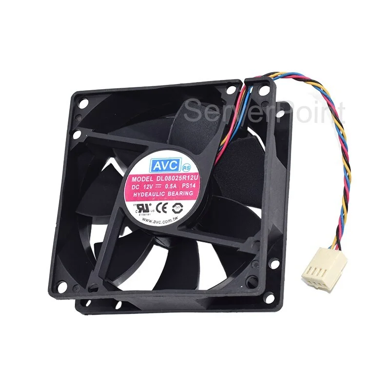 

New Hydraulic Bearing PWM FOUR PINS CPU FAN 8CM DC12V 0.5A DL08025R12U For AVC