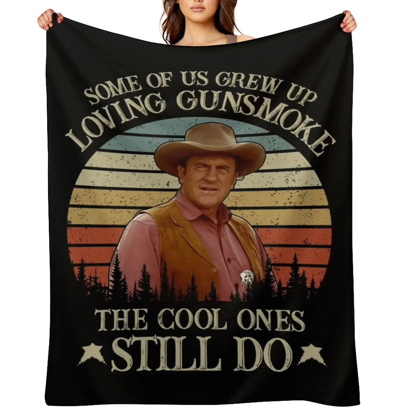 

Some of us grew up loving gunsmoke the cool ones Still do Throw Blanket heavy to sleep funny gift Shaggy Weighted Blankets