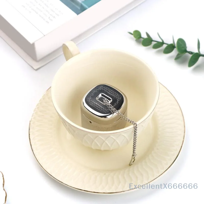 Edelstahl-Tee-Ei, Kugel, quadratisch, Tee-Leckage-Filter, Teegeschirr, Tee-Filter, extra feines Netz, loser Tee, steiler Netzfilter