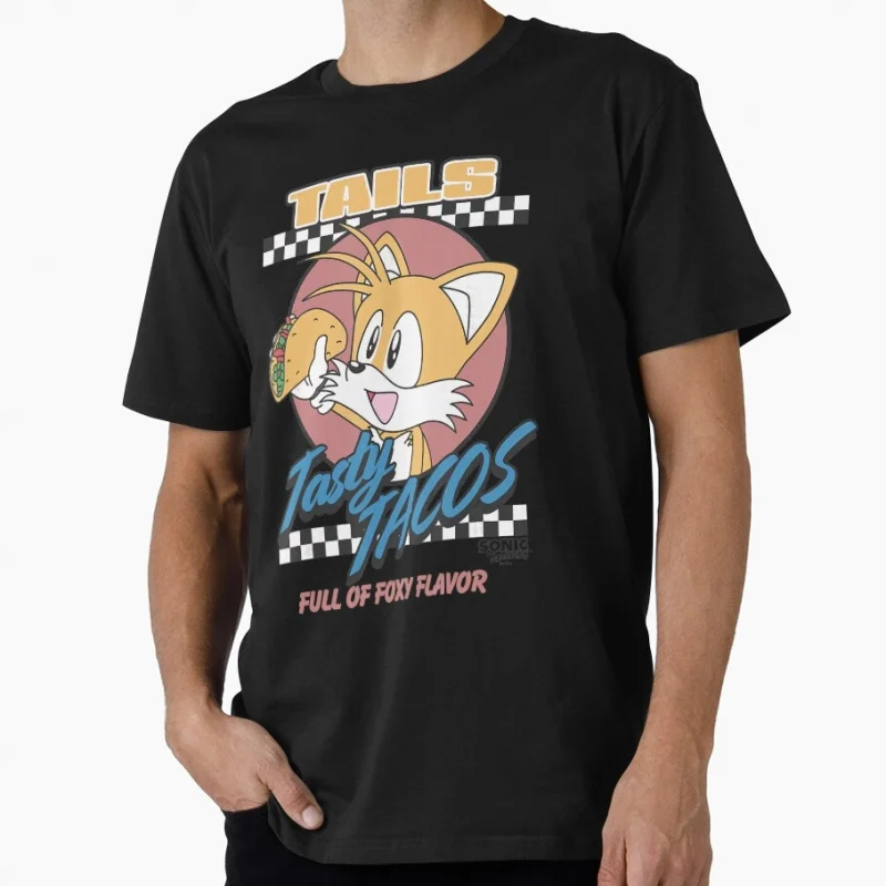 

tails 90s Racing Anime Sonic The Hedgehog Gift t shirt 0603 Vintage Cartoon Series Graphic Tee Y2K clothes US size Tops S-6XL
