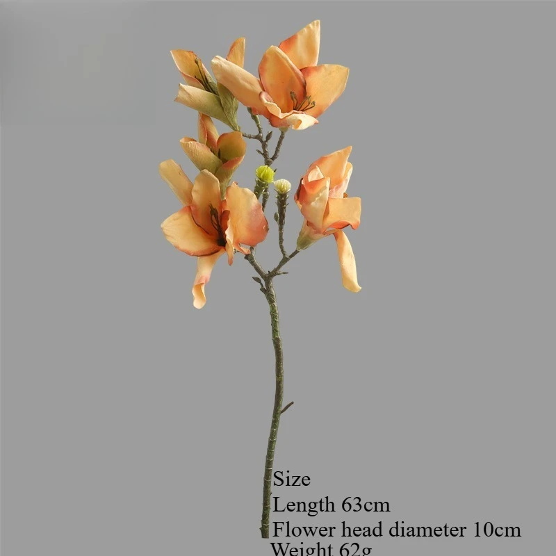 2 Stück künstliche Blumen, Herbst-Vintage-Magnolie, DIY-Hochzeitsstrauß, Tischdekoration für Zuhause, künstliche Hortensie, Pfingstrose, Kunstblume – Detail 5