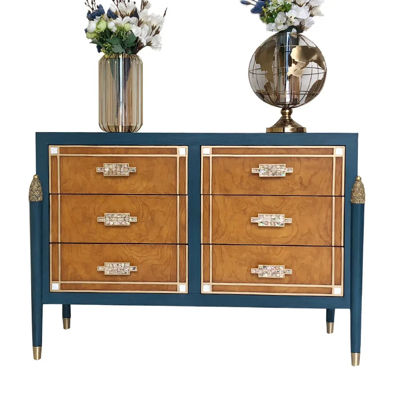 

t Cabinet Shells All Solid Wood Furniture Post-Modern Side Cabinet European-style Entrance Cabinet Factory Wholesale