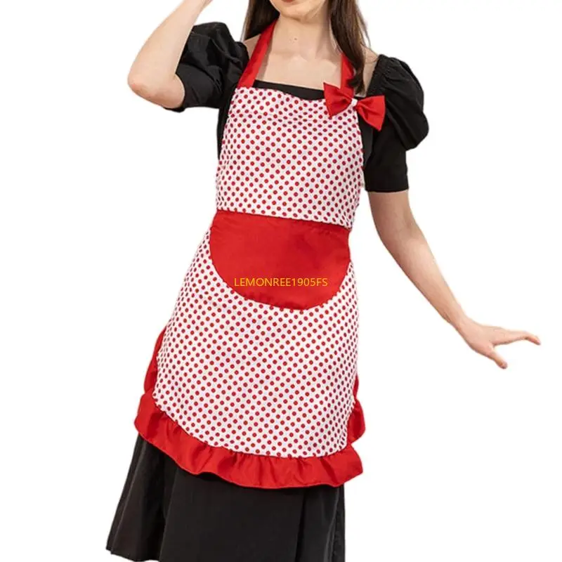 dxaeファッションボウノットエプロンシェフエプロンウェイトレスエプロン