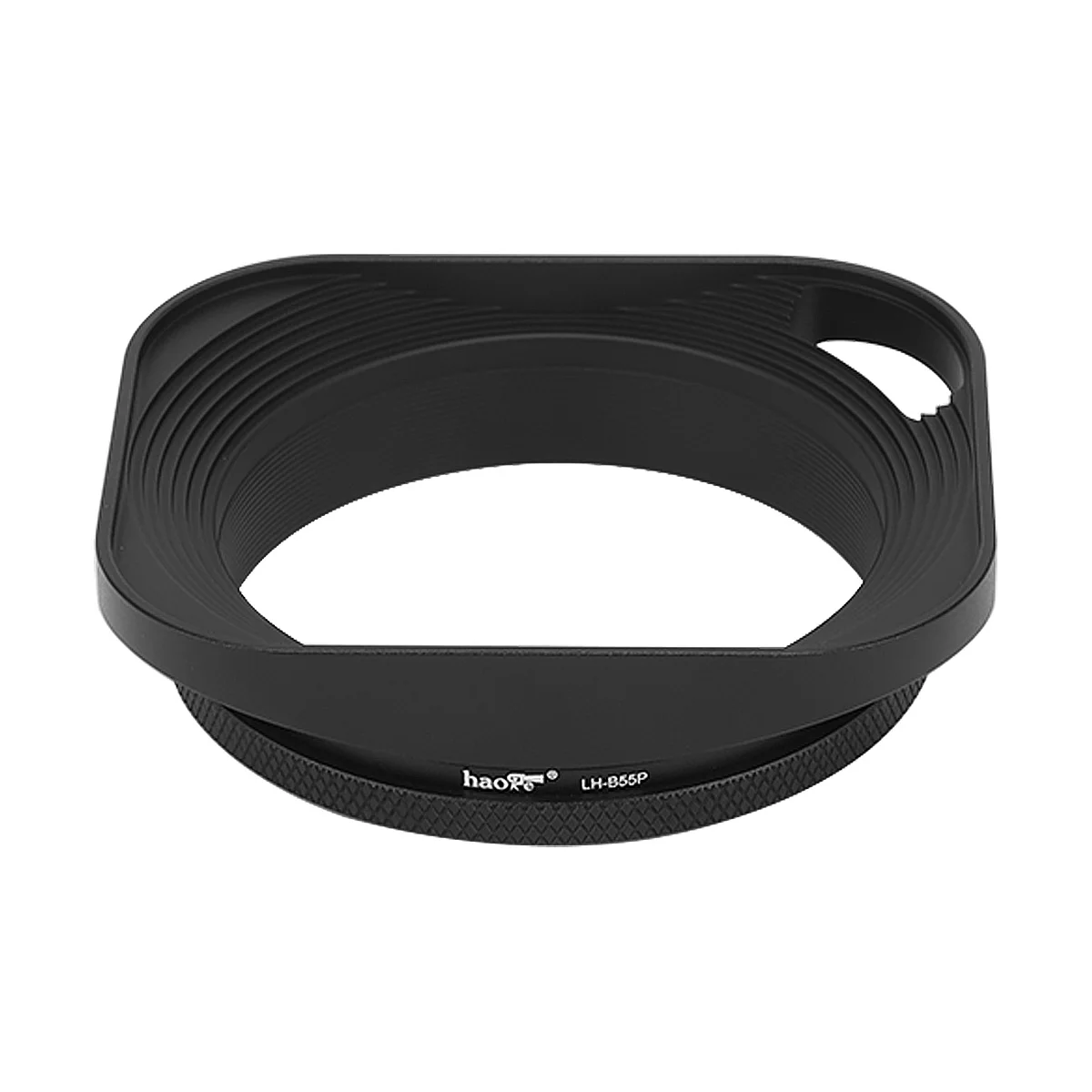 Haoge Parasol de lente atornillable de metal cuadrado de 55 mm hueco diseñado + tapa para cámara de telémetro Leica con lente de rosca de filtro E55 de 55 mm