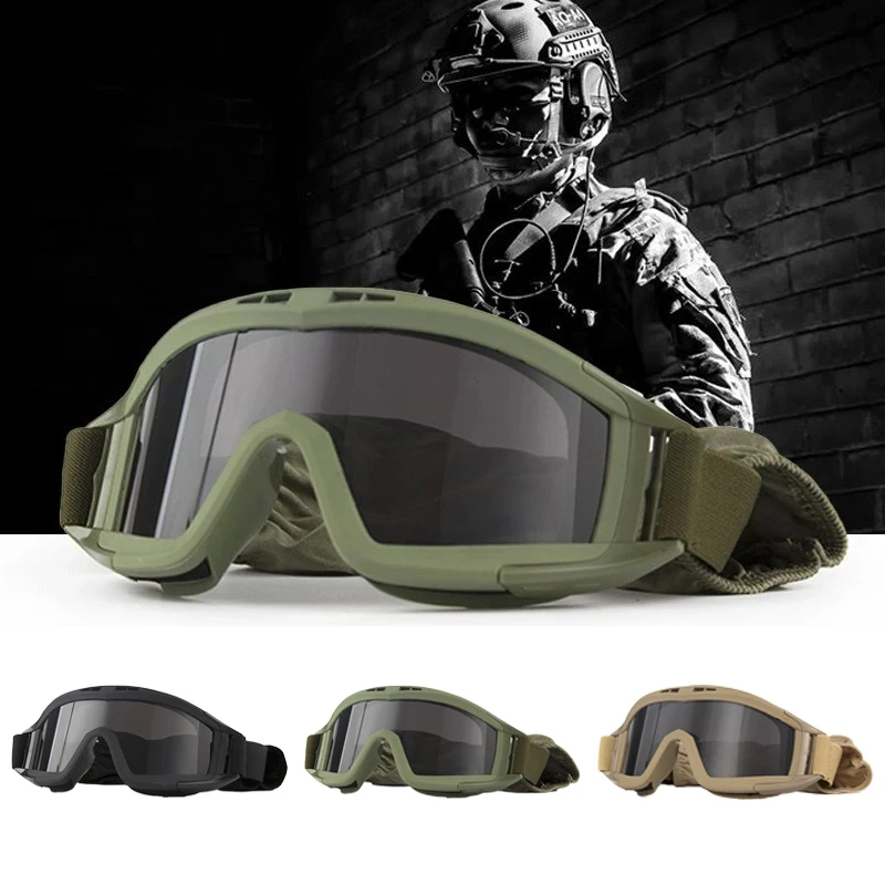 Outdoor tactical glasses, desert locust military fan goggles, dust-proof shooting, motorcycle CS shock resistant sports glasses