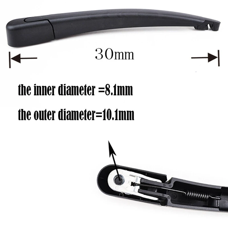 Car Rear Windscreen Tailgate Wiper Blade & Arm Set For Ford Fiesta MK7 2008-2017