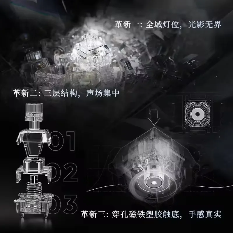 WS Wuque Studio Babao Diamond Series Magnetic Switch Cullinan & Heart of the Ocean 35gf Linear Hall Effect Switch for Gaming Key