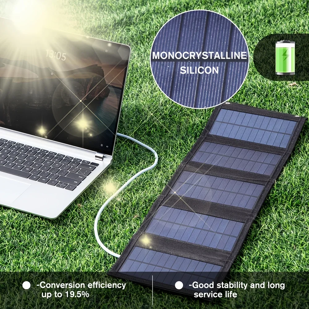 1200W Portable Solar Folding Charger Panel Mobile Phone USB Output Foldable Outdoor Camping power For iPhone Charging Battery