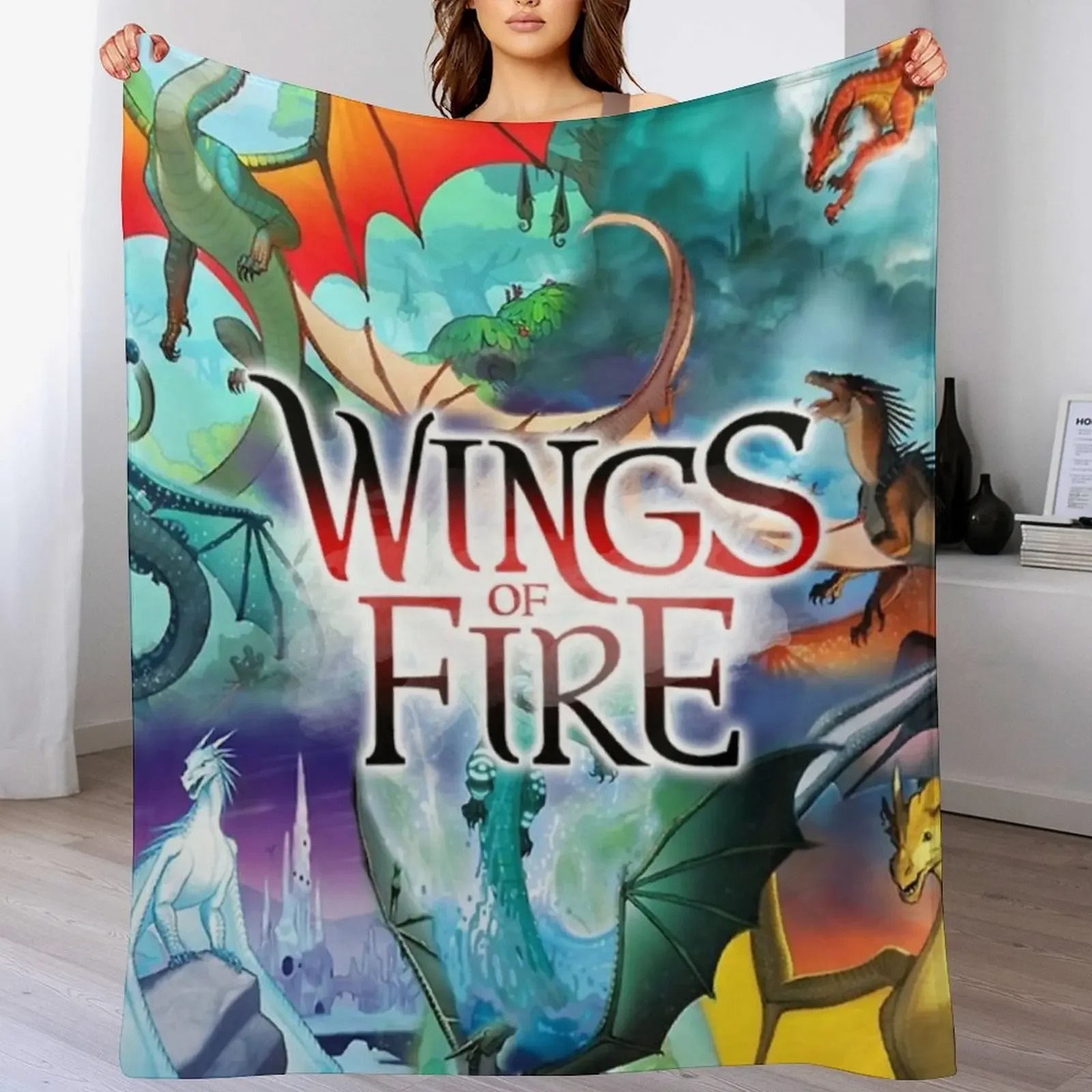 

Wing of fire all dragon Throw Blanket Bed linens Sofa Throw Bed covers Furry Blankets