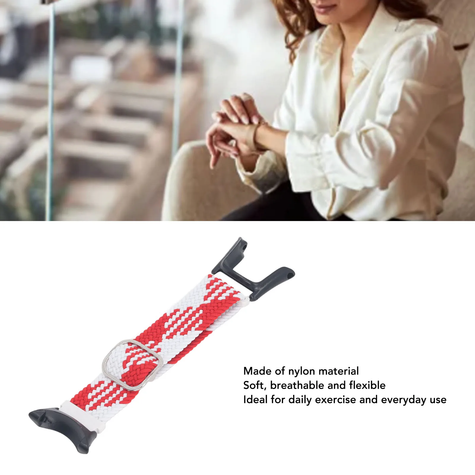 나일론 시계 땋은 밴드 벨트 신축성 있는 남여 공용 퀵 릴리스 시계 땋은 밴드 교체 세탁 가능 크리스마스용 조절 가능