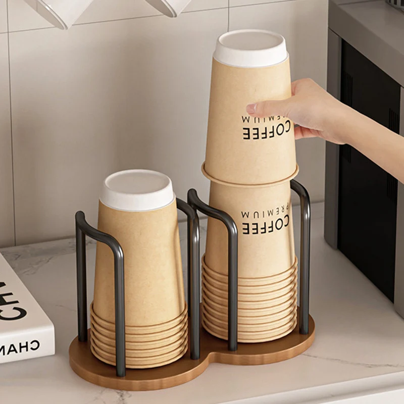 High-Value Paper Cup Holder Disposable Cup Holder Desktop Coffee Table Storage Rack Tea Cup Coffee Cup Bamboo Cup Holder
