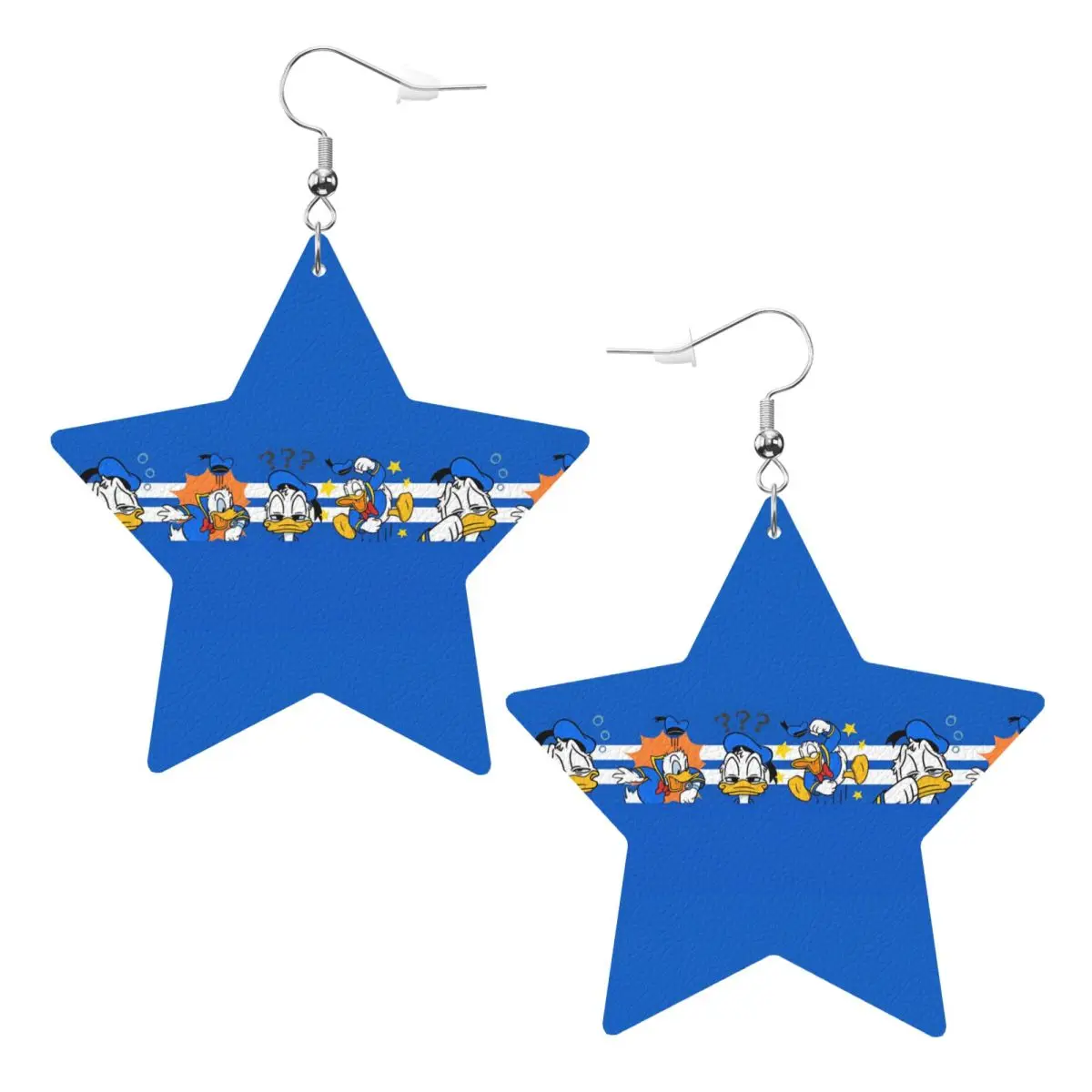 

Custom Drop Dangle Earrings Donald Duck Leather Teardrop Earrings Funny Cartoon PVC Leather for Gifts Dainty Jewelry
