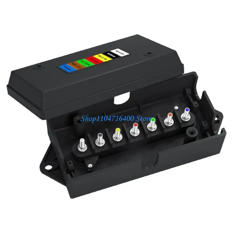 

y1gd Multipurpose Electrical Terminal Box Weatherproof ABS Construction 7 Way Trailer Junction Box For Mobile Applications