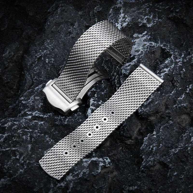 

Universal Chain 20mm 316L Stainless Steel Watch Band For Omega IWC Breitling Strap Seamaster 300 Speedmaster 007 Mesh Wristband