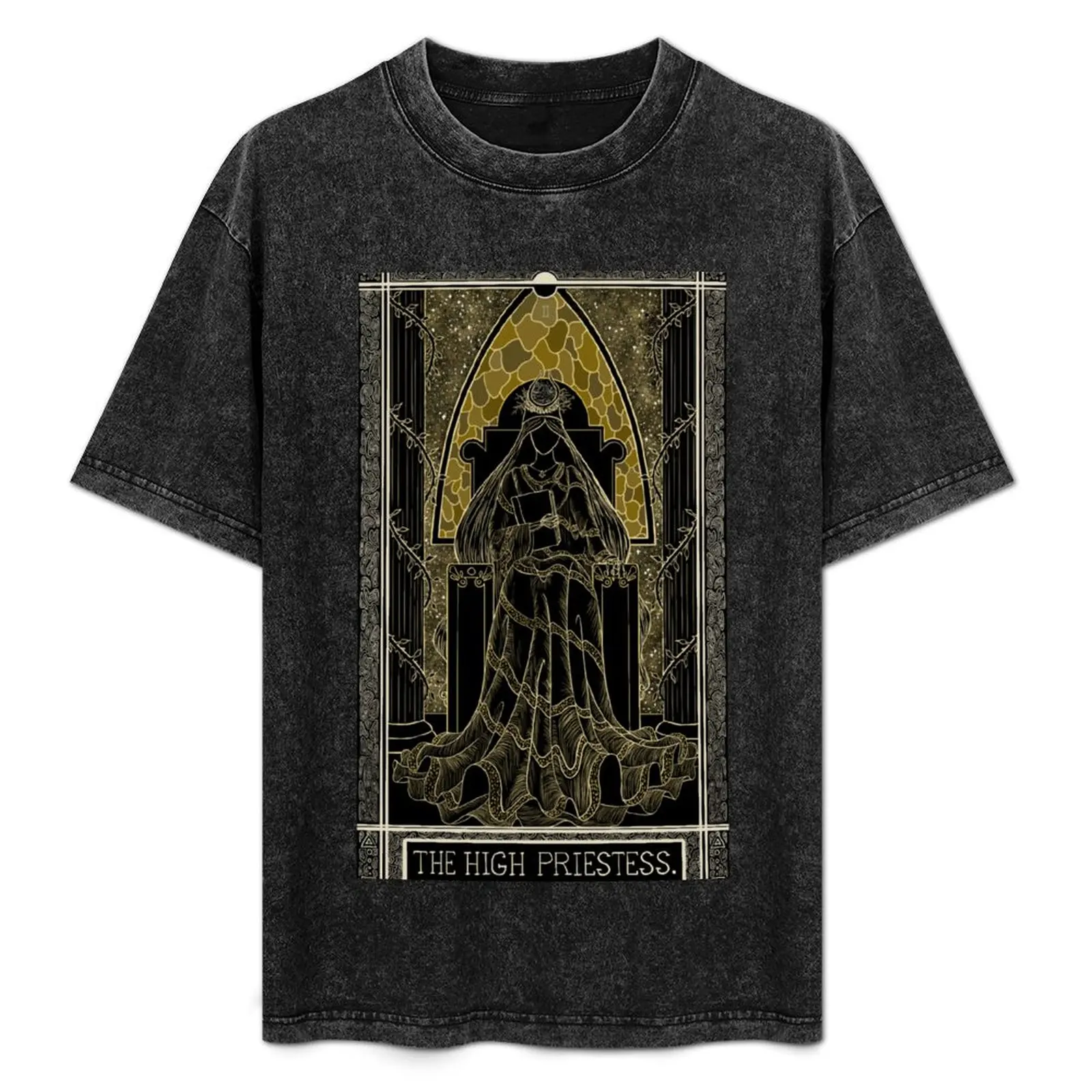 

The Kinner Tarot Deck Tarot Card: The High Priestess T-Shirt Industrial Work Tee Shirt