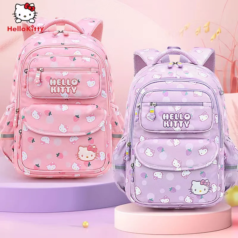 Hello Kitty Backpack Cute Cartoon Children\'s School Bag Small Junior Highschool Girl Large Capacity Load-reducing Schoolbackpack