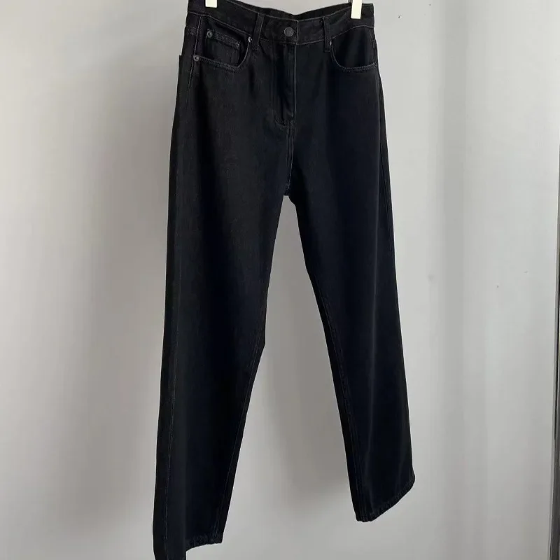 2025 Autumn and Winter New Black Pants Straight Trousers Jeans