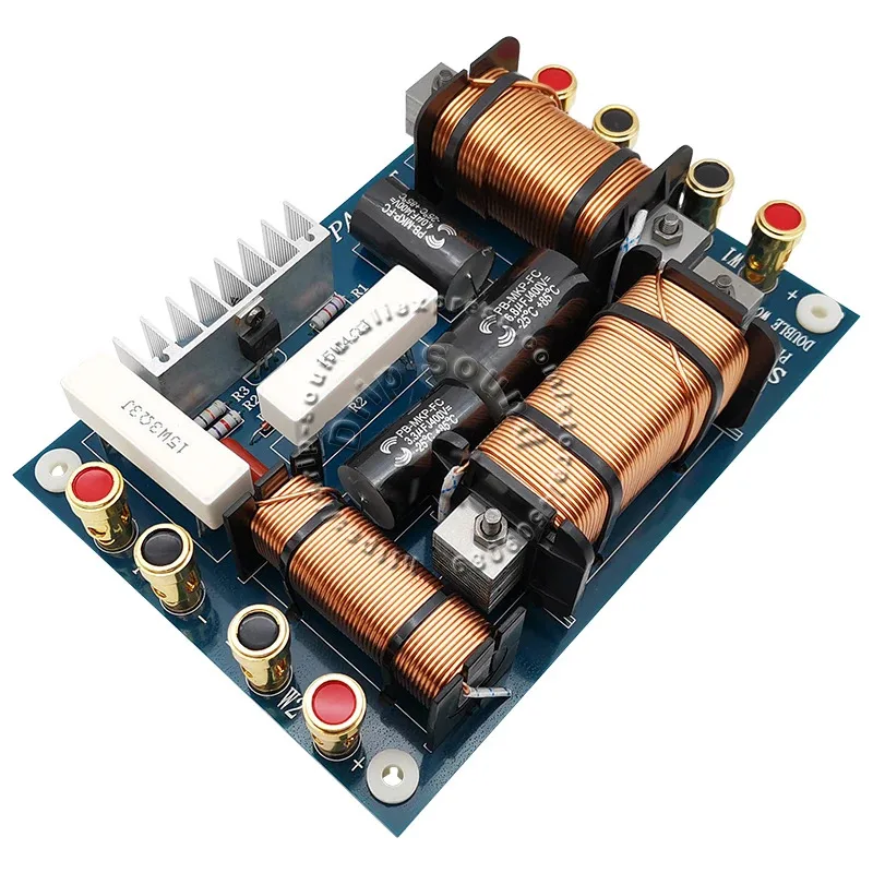 1PC 800W 2-Way HiFi Crossover, Dual Woofer & Tweeter Frequency Divider, 3-Unit Car/Home Audio Speaker Filter