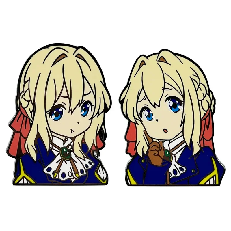 

Violet Evergarden Brooches Cartoon Anime Figures Metal Enamel Brooch Cartoon Pin Backpack Badge Kids Gift