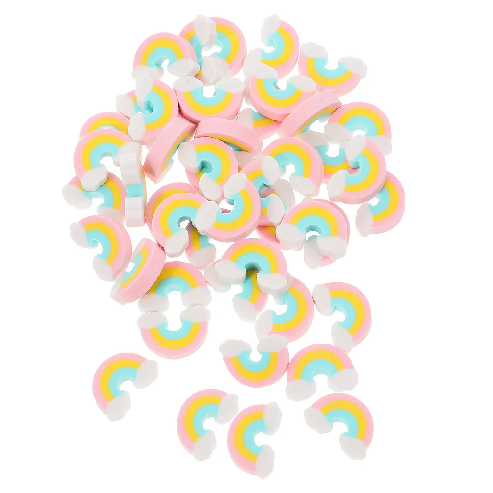 50Pcs Rainbow Erasers Cute Mini Erasers Bulk for School Office Classroom Kids Student Writing Eraser Supplies Drafting Supply