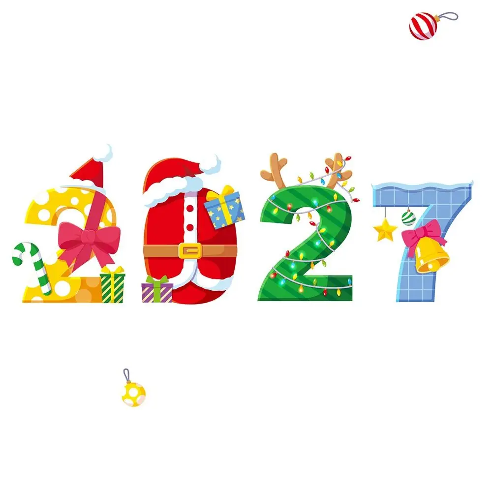 Electrostatic Merry Christmas Window Stickers 2027 Snowflake Snowman Santa Window Static Clings Mutlicolor Photo Props