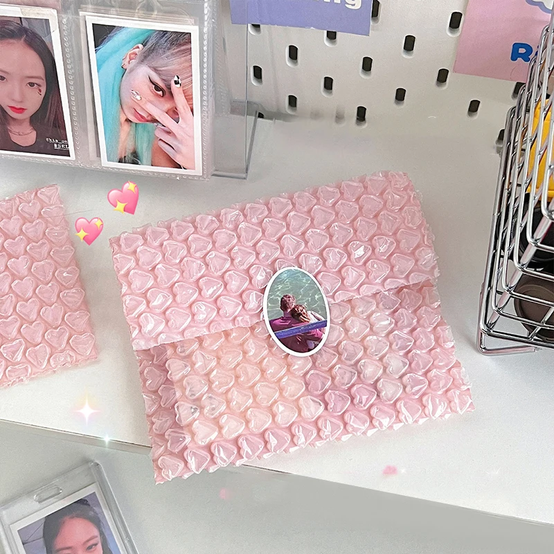 10PCS Pink Heart Bubble Bag Envelope Packaging Bags Cute Card Holder Waterproof Jewelry Gifts Wrap Bag Padded Business Mailing