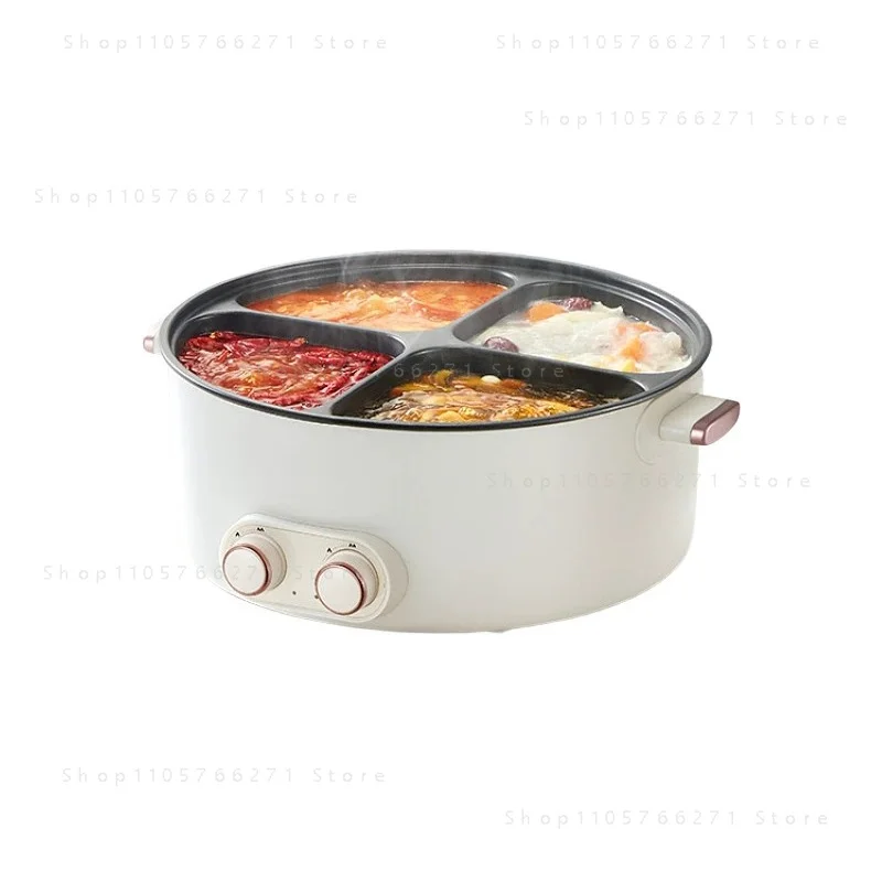 Electric pot four-grid multi-functional household 6-liter capacity integrated hot pot electric