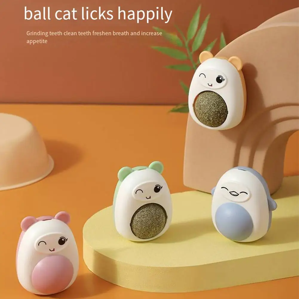 

Cat Cartoon Catnip Ball Rotating Edible Ball Teeth Cleaning Molar Toy Pet Supplies For Indoor Cats