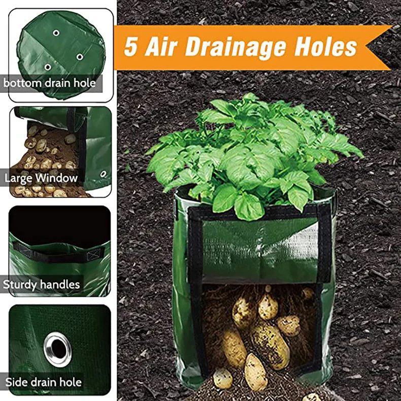 1/3/5/7/10/12 Gallon Potato Grow Container Bag DIY Planter Planting Vegetable Gardening Thicken Pot Planting Bag Garden Tools