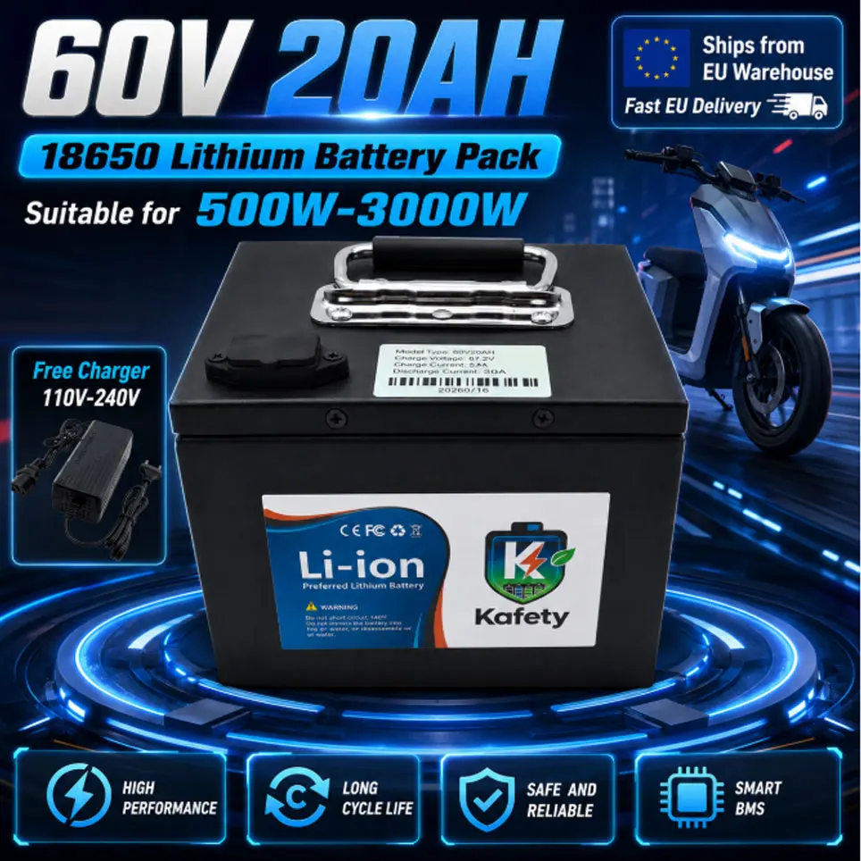 60V 20Ah 18650 Lithium-Ionen-Akku-Pack, brandneu, Hochleistungszellen, mehrere Kapazitätsoptionen, eingebautes BMS für 250-2000W E-Bike, Elektroroller, Motorrad, Luftfracht verfügbar, EU-Lagerbestand,