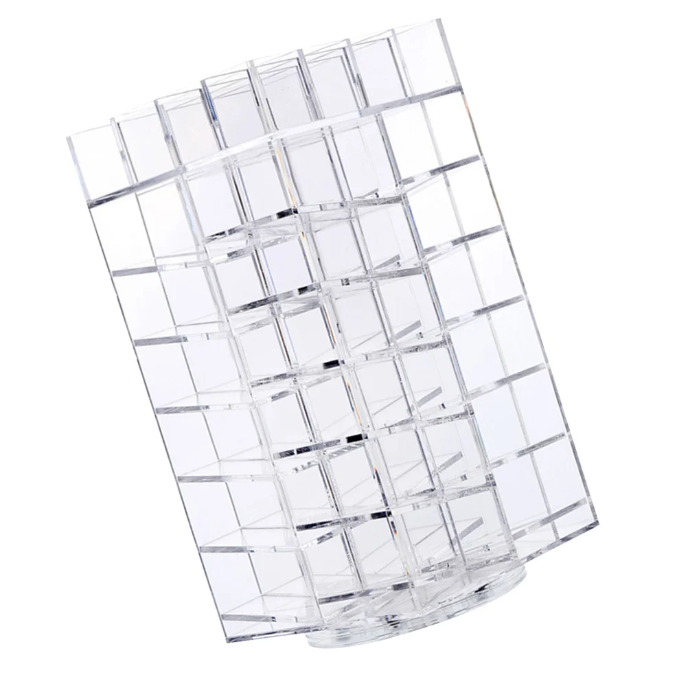 

64 Slot Rotating Acrylic Lipstick Organizer Clear Makeup Display Stand for Lip Gloss Nail Polish Storage Holder