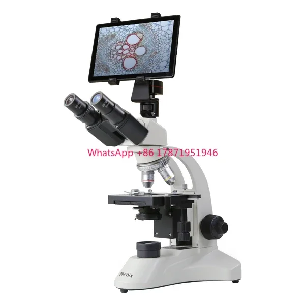 biological digital trinocular microscope price with lcd and 5mp digital camera