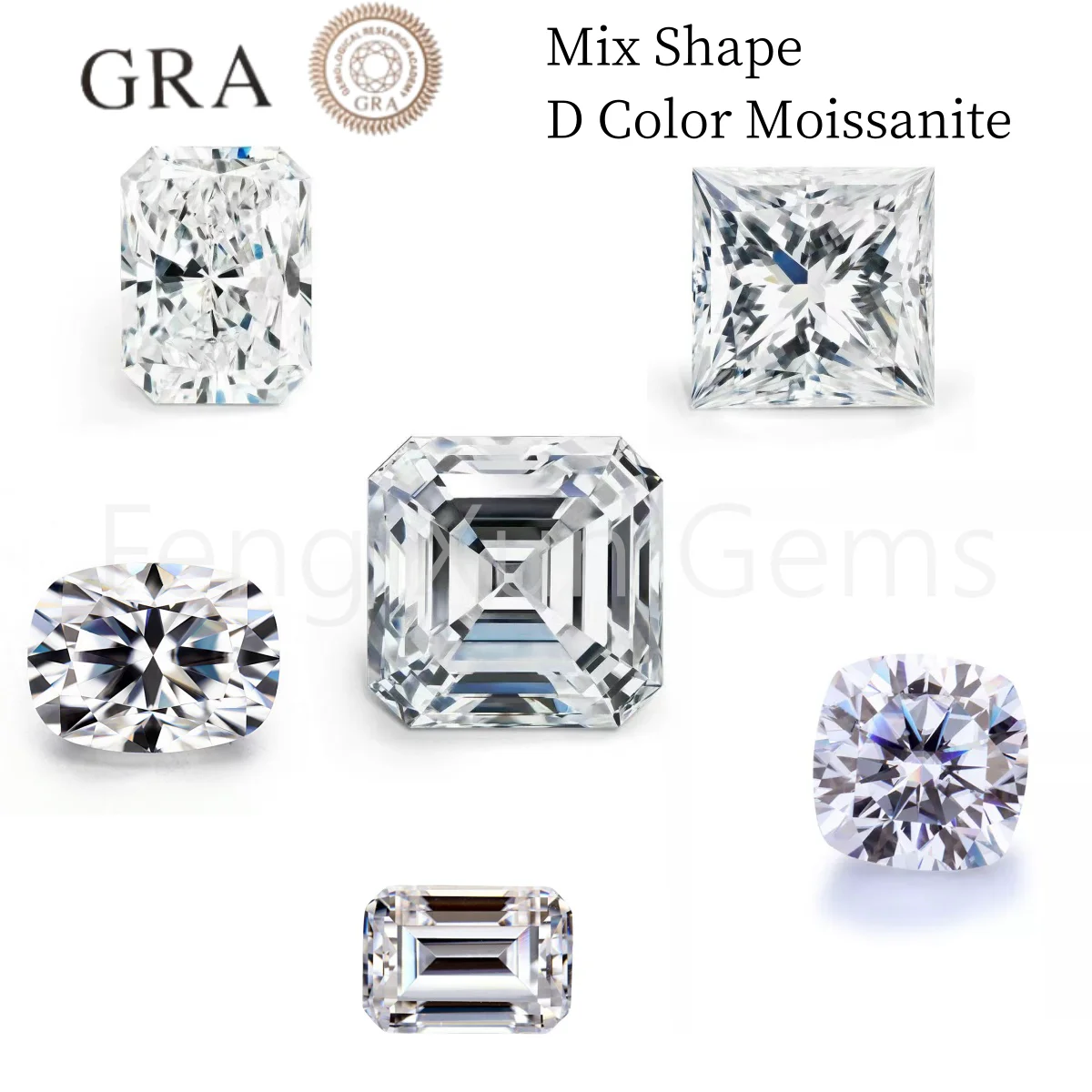 

Moissanite D Color VVS1 With GRA certificate For Women Jewelry Ring Material Round/Pear/Emerald/Oval Cut Mix Shape