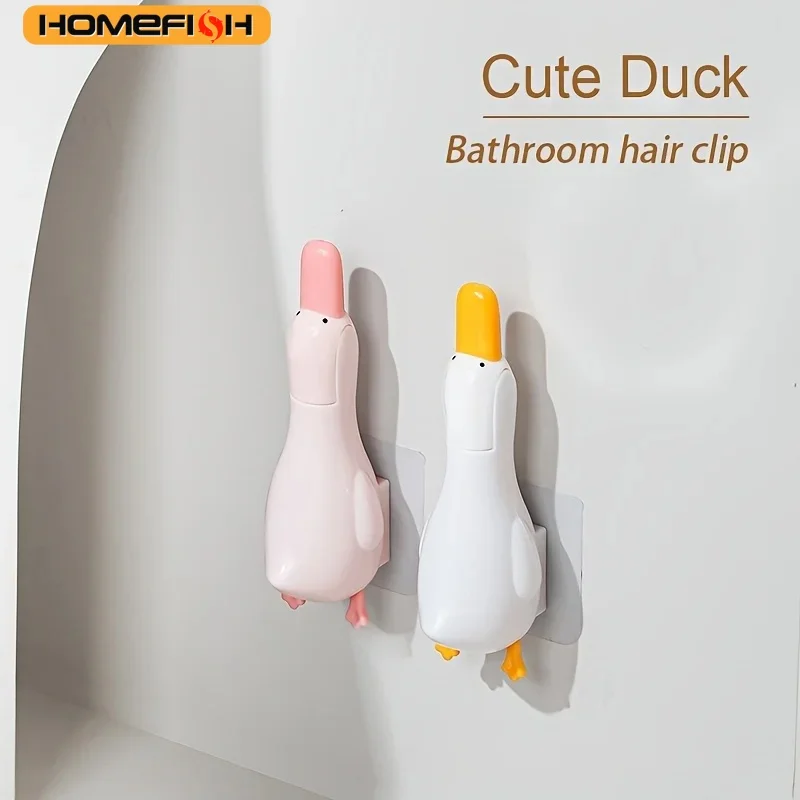 2-in-1 Cute Duck Shaped Double-head Design Cleaning Clip Dust Stain Removal Shovel - Bathroom Cleaner Tool With Drainage Hole image 3