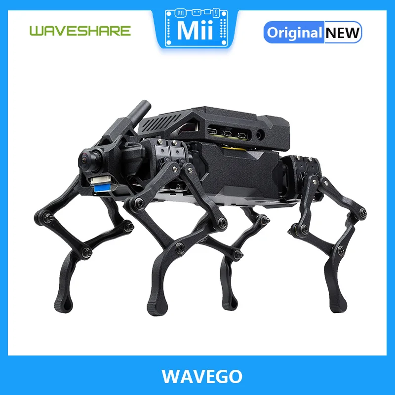 Waveshare WAVEGO, 12-DOF Bionic Dog-Like Robot, Open Source for ESP32 And PI4B, Facial Recognition, Color Tracking