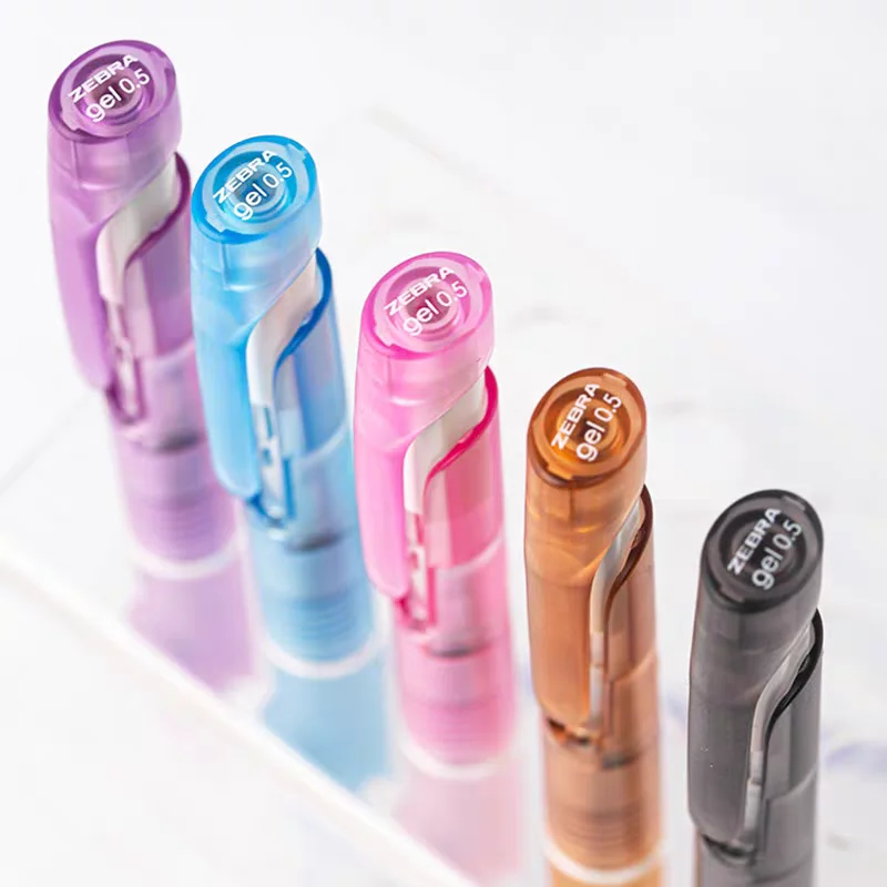 1pcs JJZ66 Ice Transparent Limited Blen  0.5mm Push Type Black Pen Low Center Of Gravity Japanese Stationery