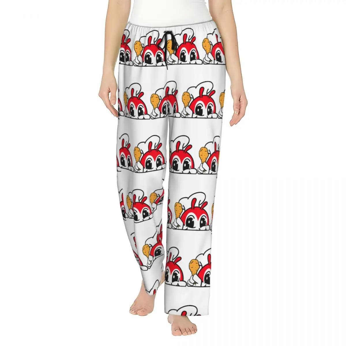 

Custom JOLLIBEE PEEKING CUTE CHICKEN JOY FILIPINO Women Pajama Pants Lounge Sleep Sleepwear Bottoms with Pockets