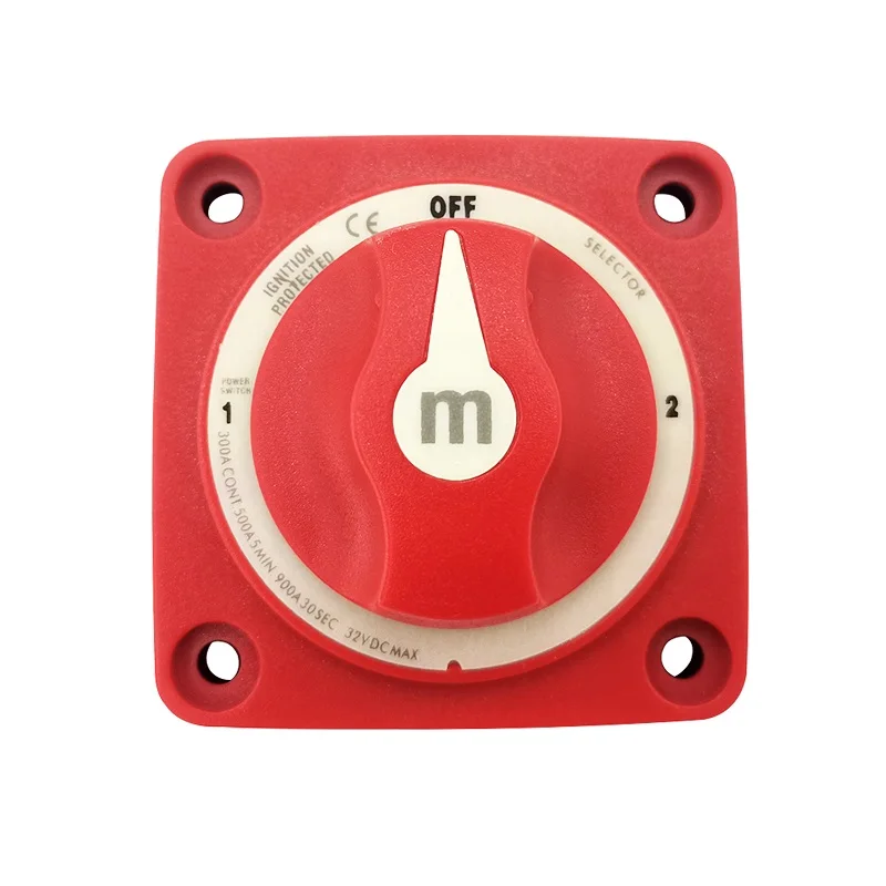 

ISURE MARINE 32V Boat Single Circuit Selector Isolator Disconnect Rotary Switch Boat Battery Switch Circuit OFF-1-2 Red