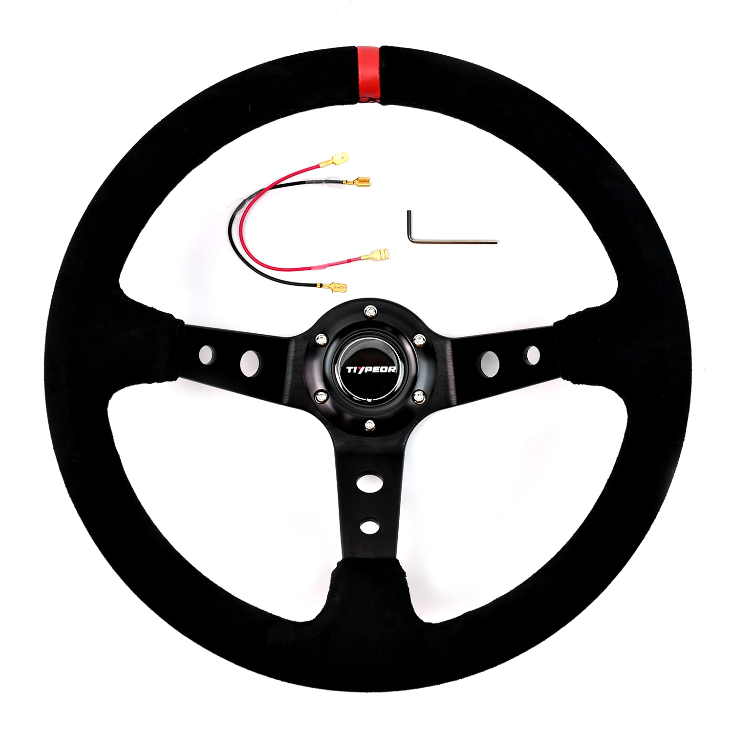 TIYPEOR 14 بوصة JDM جلد الغزال الحقيقي سيارة رالي سباق JDM عجلة القيادة Volantes لشركة فولكس فاجن HONDTOYTA #4