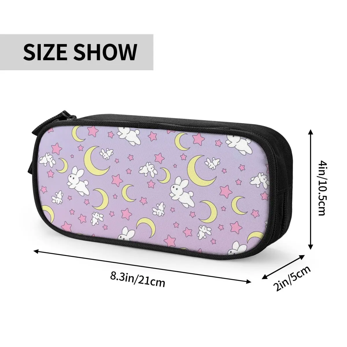 Moon Girl Rabbit Pencil Cases Fashion Anime Pen Box Bag Girl Boy Large Storage Office Cosmetic Pencilcases