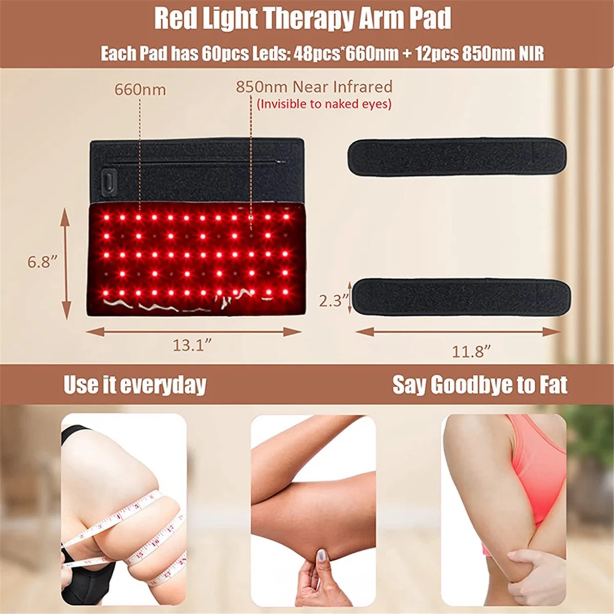 660Nm850Nm Near Infrared Red Light Therapy Device (A) US Plug_Y80A